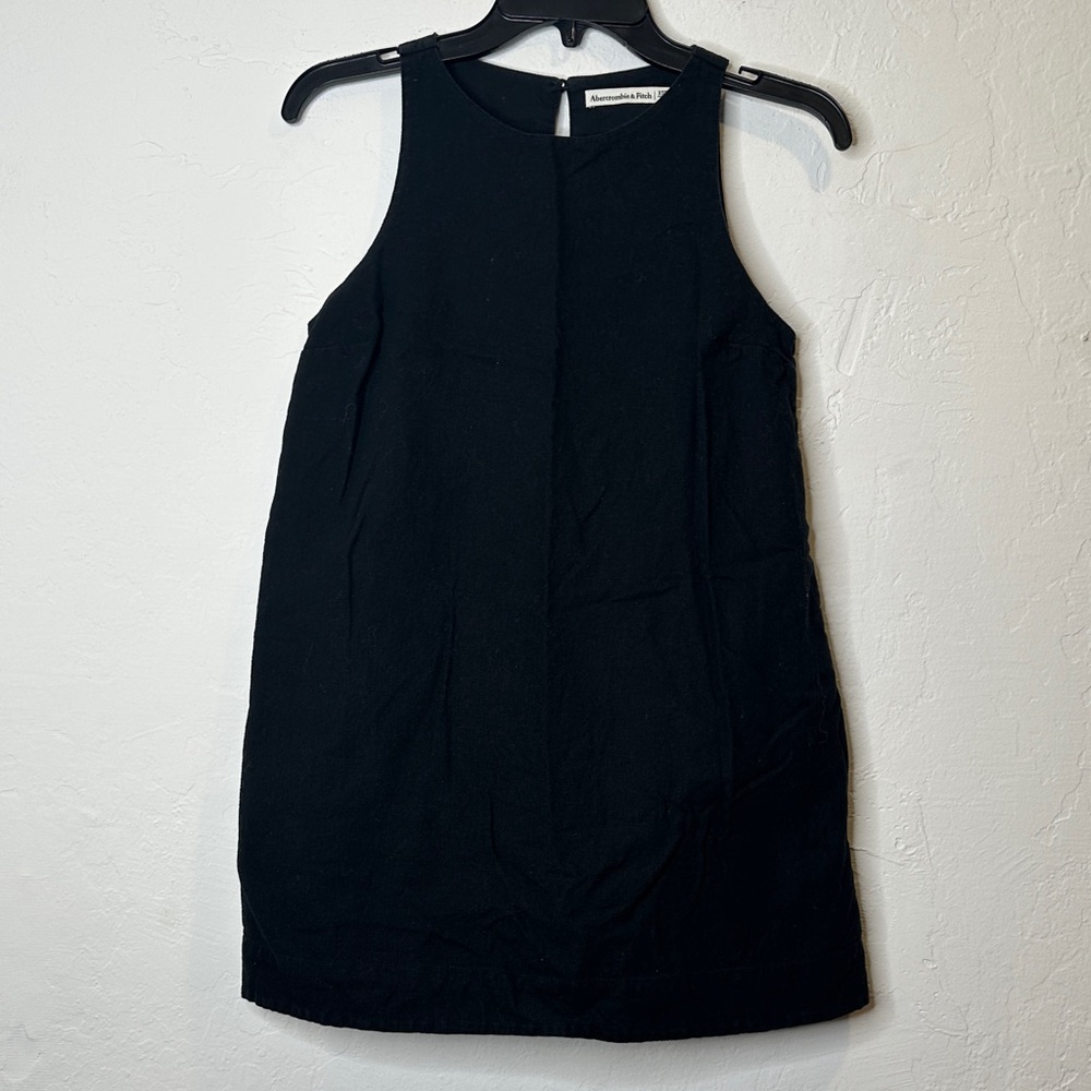 Abercrombie & Fitch Black Sleeveless Mini Dress XSP Cotton & Linen